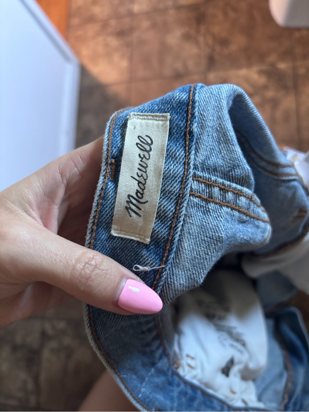 Madewell Light Blue Denim Jeans with Contrast Stitching
